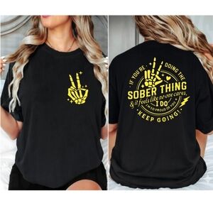 Sober shirt Keep Going Proud cute Recovery awareness popular Yellow